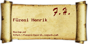 Füzesi Henrik névjegykártya