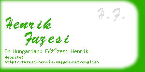 henrik fuzesi business card